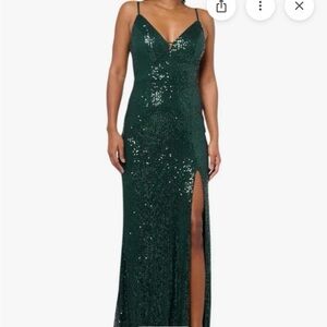 Speechless Dark Green Sequin Maxi Dress
